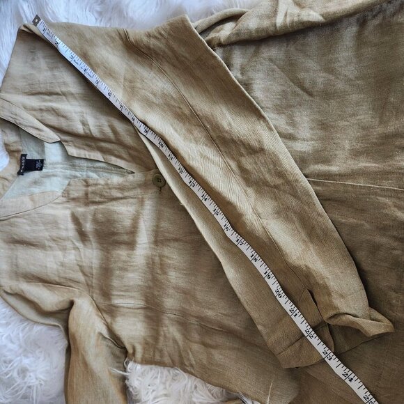 Eileen Fisher Linen‎ Jacket Women M Mandarin Collar Iridescent Lagenlook - Picture 10 of 15